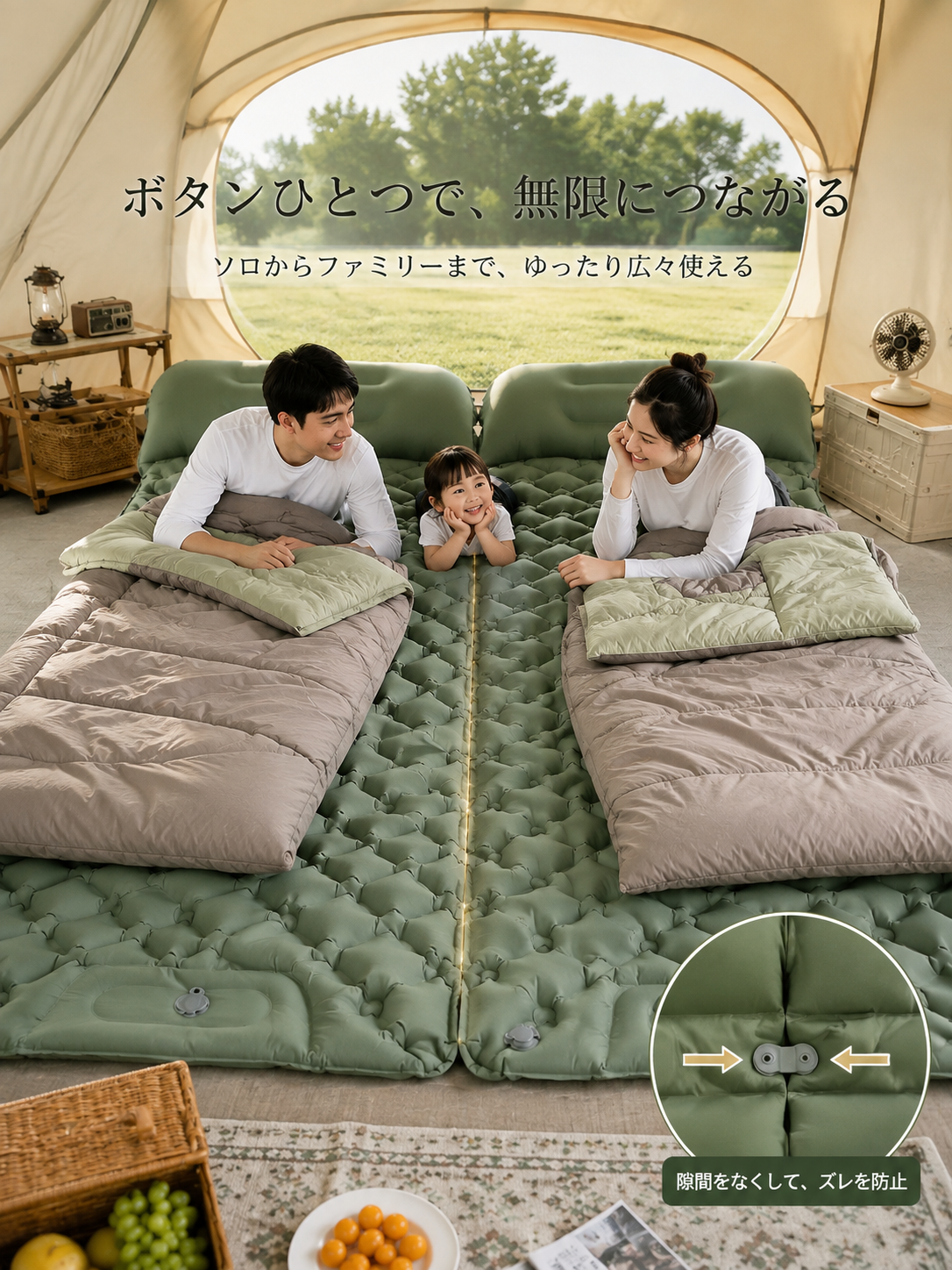 AirRest™ 自動膨張式寝袋マット【 足踏み1分★超軽量 650g 】