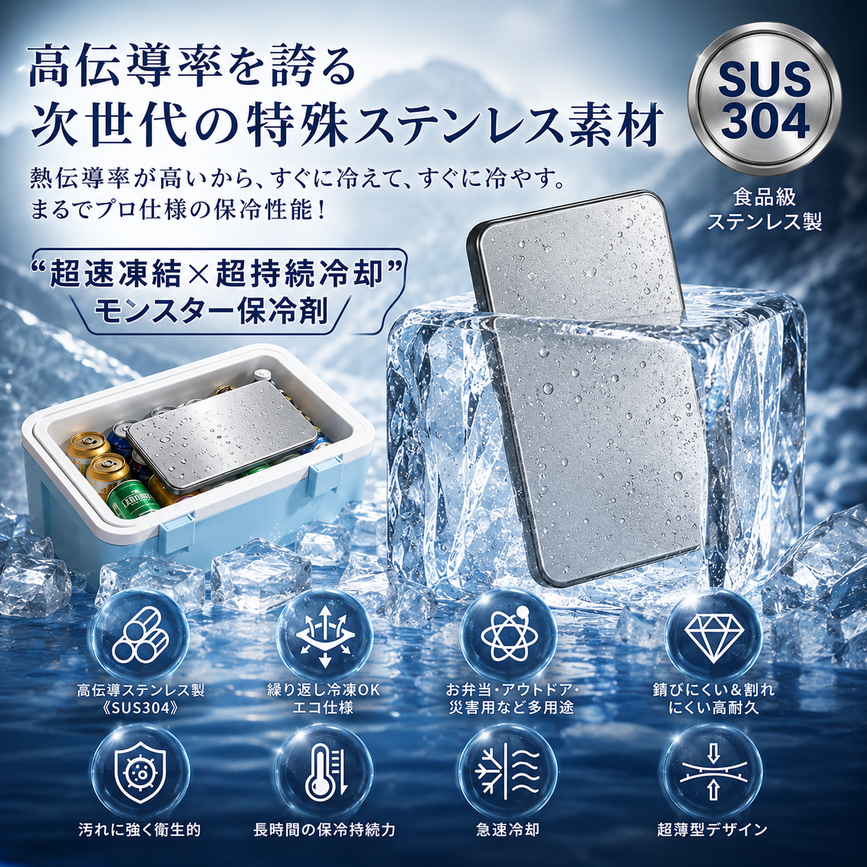 SteelCool™ ステンレス保冷プレート