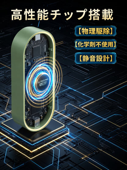 RepelGuard™ 超音波防虫ブロッカー・無農薬無臭の夜間虫よけ