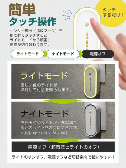 RepelGuard™ 超音波防虫ブロッカー・無農薬無臭の夜間虫よけ