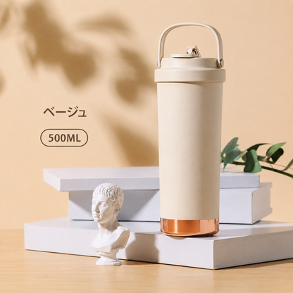 セラミックタンブラー 500ml｜金属臭ゼロ・3WAY飲み口・真空断熱
