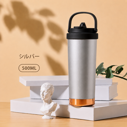 セラミックタンブラー 500ml｜金属臭ゼロ・3WAY飲み口・真空断熱