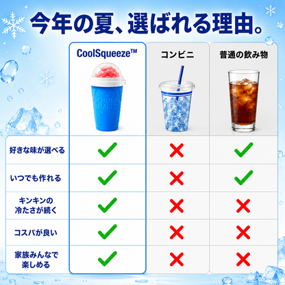 CoolSqueeze™ 魔法のフローズンドリンクカップ
