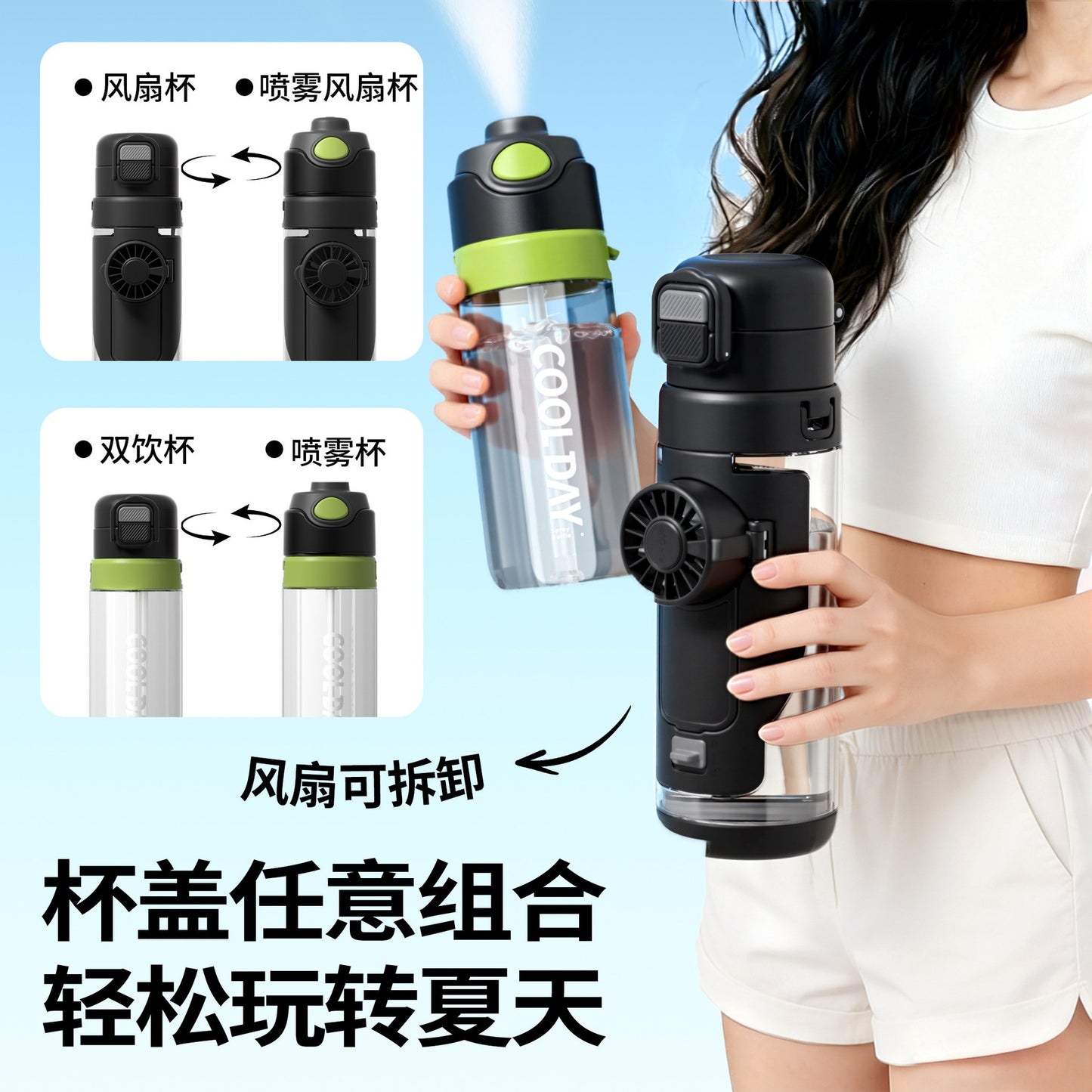 BreezeBottle™  携帯扇風機ウォーターボトル