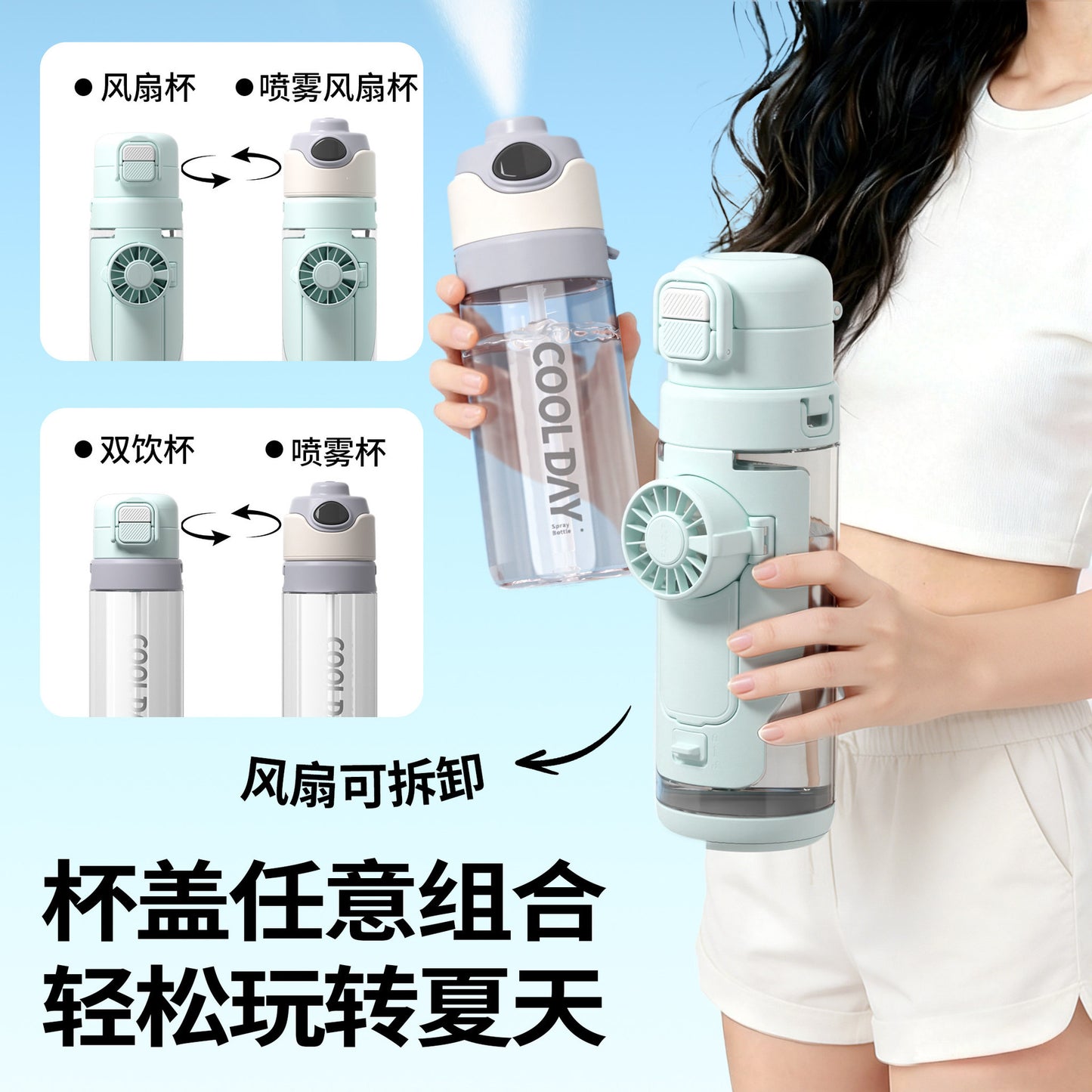 BreezeBottle™  携帯扇風機ウォーターボトル